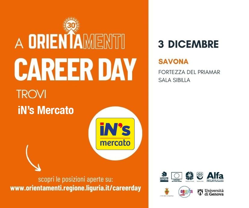 Career Day Savona, 3 dicembre: siamo alla ricerca di Tirocinanti, Addetti Vendita e Gestori