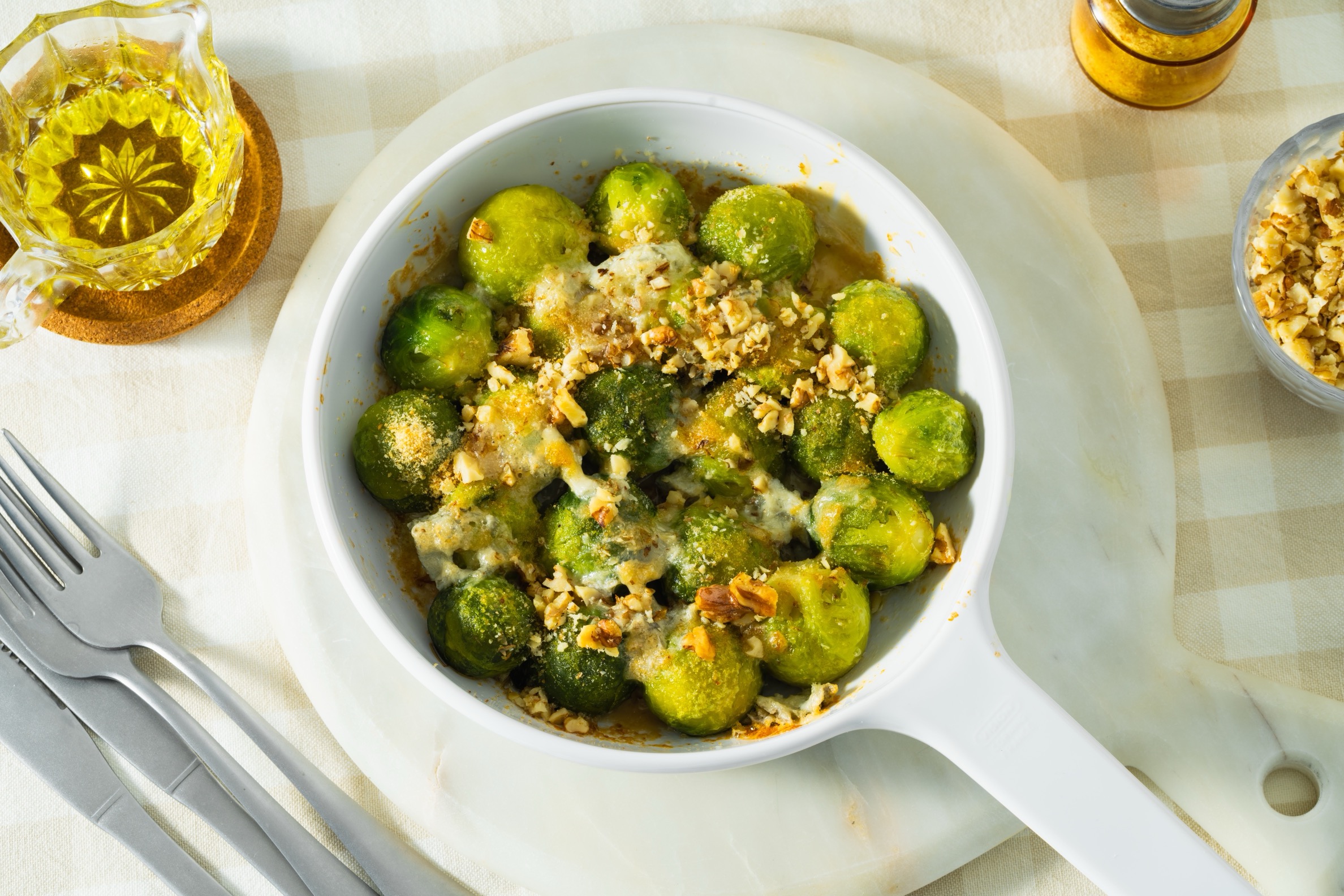 Cavoletti di Bruxelles con gorgonzola e noci
