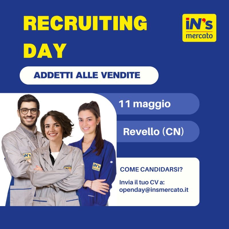 Recruiting Day Revello (CN): cerchiamo Addetti Vendita